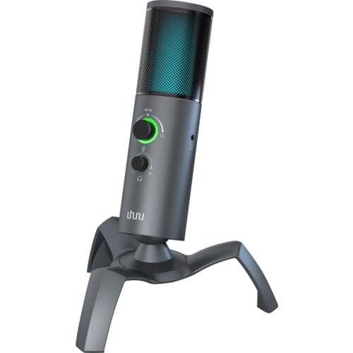 Professional Dual-Model Recording Microfono USB Dynamic Microphone Kit with RGB Lighting for PC Gaming Streaming Conference