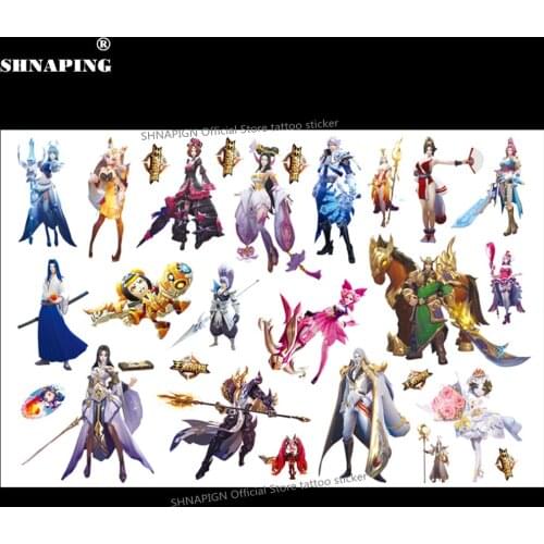 SHNAPIGN Guanyu Children Cartoon Temporary Tattoos Sticker Fashion Summer Style Elsa Waterproof Girls Kids Boys Hot
