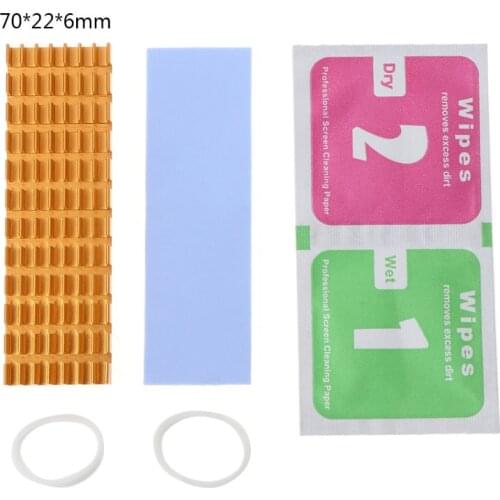Heatsink Heat Dissipation Aluminum Radiator M.2 NGFF Cooling Heat Sink Heat Thermal Pads for M.2 NGFF 2280 PCI-E NVME SSD C7AB