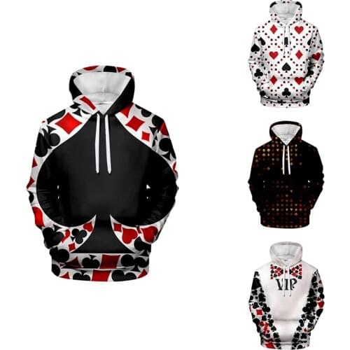 Poker Print Street Funny Hip Hop 3d Hoodies Pullover Tracksuit Men Women Hoodie Hoody Long Sleeve 3D Hooded Sweatshirts Tops 4XL