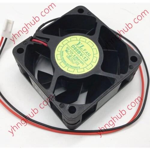 Yate Loon D60BV-12 DC 12V 0.50A 60x60x25mm 2-Wire Server Cooling Fan