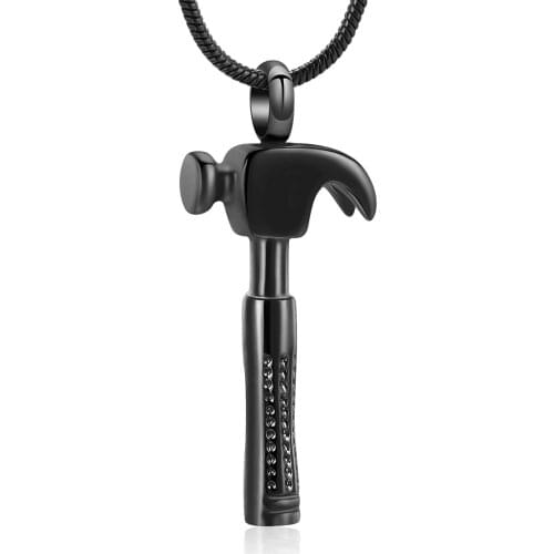 Cremation Jewelry for Ashes Hammer Urn Necklaces for Ashes for Men Stainless Steel Keepsake Memorial Jewelry for Human