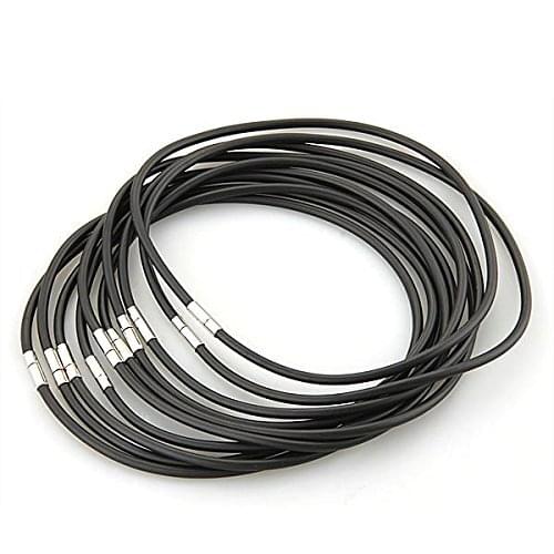 10 Black Rubber Lace Choker Necklace 450x4mm per Woman Man