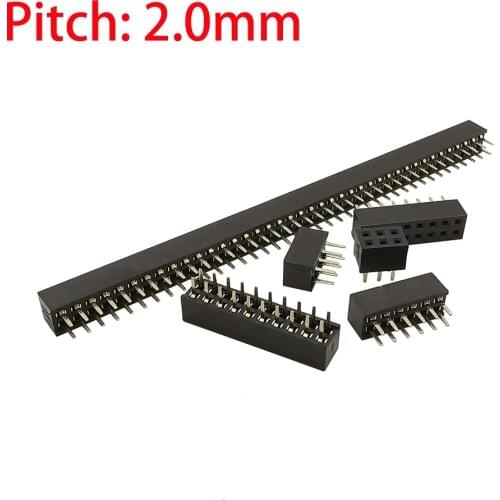 10Pcs 2.0mm Double Row Female 2x2P/4P/6P/8P/10P/16P/20P/40P Pin Header Connector PCB Board Strip Pinheader