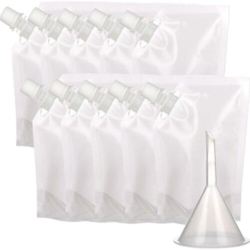 13pcs Plastic Liquor Pouch Reusable Drink Flask Concealable Cruise Bag Kit with Funnel 1000/423/235ml for Camping Party Outdoor