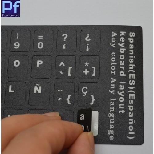 2pcs/lot Spain Spanish keyboard sticker Opaque QWERTY Spain Stickers teclado espanol sticker for 11-24 inch all keyboard