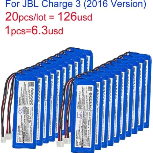20pcs/lot GSP1029102A For JBL Charge 3 2016 Version 6000mAh Bluetooth Replacement Lautsprecher Speaker Battery Batteria Accu Aki