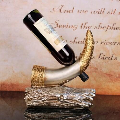 2016 Time-limited Home Decoration Accessories Resin Crafts Decorative Ornaments Gift Horn Wine Rack Furnishing Hotel Supplies