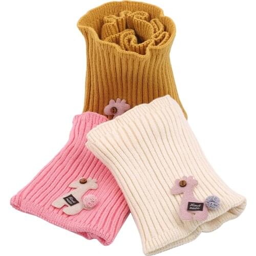 2020 Spring Baby Girls Scarf Children Girls Boys Kintted O Ring Scarves Chidren Outing Protect Kint Solid Color Kids Collar