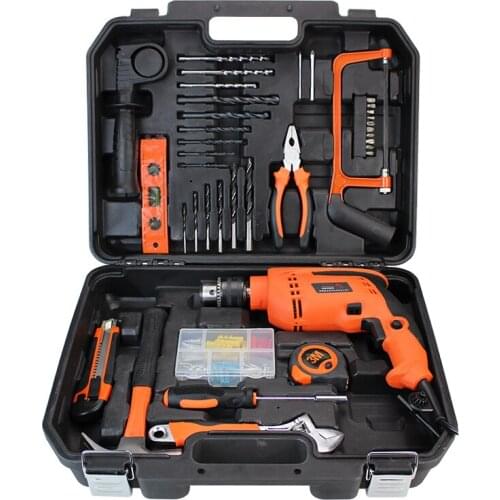 38 pcs/set Electric Drill and Hand Tools Combination Kit Woodworking tools ferramentas manuais Twist Drill Masonry Drill PTS009