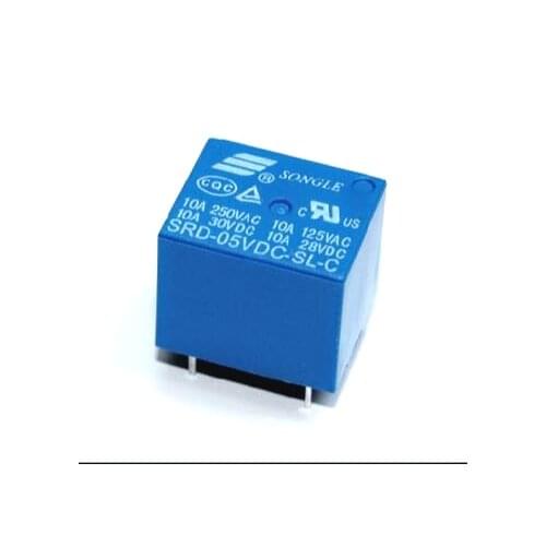 Free shipping 5pcs SRD-05VDC-SL-C 5VDC 10A Power relay PCB Type T73-5V 5 feet SRD-05VDC-SL-C New and original