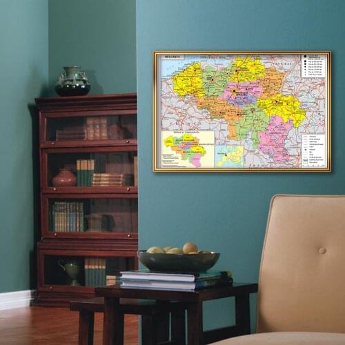 A2 Size The Belgium Transportation Route Map In French Wall Art Poster Canvas Painting Travel School Supplies Home Decoration