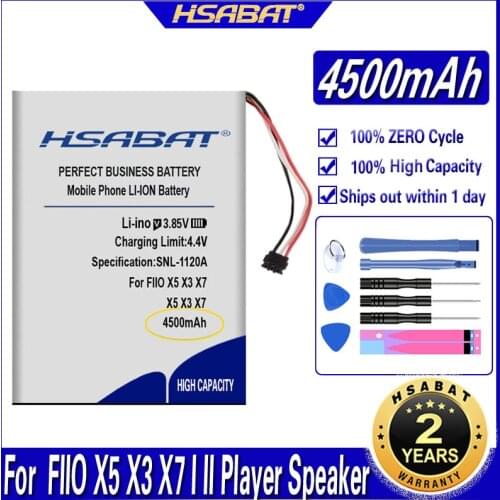 HSABAT 4500mAh Battery for FIIO X5 X3 X7 I II Player Speaker Batteries