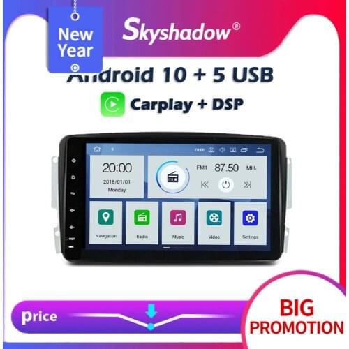 Carplay DSP PX6 IPS Android 10 4GB+64GB Car DVD Player GPS RDS Radio Wifi Bluetooth For Benz W203 W209 W463 W210 Vito Viano W168