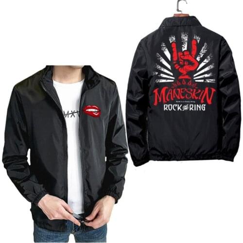 Best seller Måneskin printed New bomber jacket mens racer military jackets Harajuku Windbreaker Streetwear