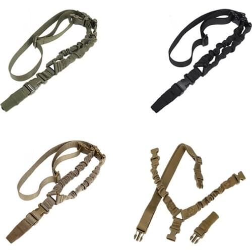 Combat Military Tactical Gun 1 One Sling Single Point Quick Release Bungee Rifle Shoulder Belt Hunting Strap Airsoft M4 AR15