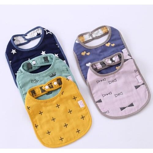 Baby Bibs 6 Layers Gauze Muslin Baby Kids Bandana Feeding Burp Cloth Soft Newborn Infant Saliva Towel Baby Girl Boy Accessories