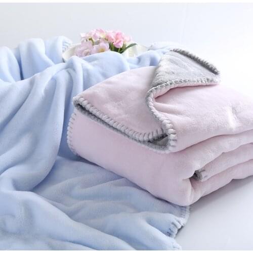 Baby Blankets New Thicken Double Layer Coral Velvet Infant Swaddle Bebe Envelope Wrap Solid Thermal Newborn Baby Bedding Blanket