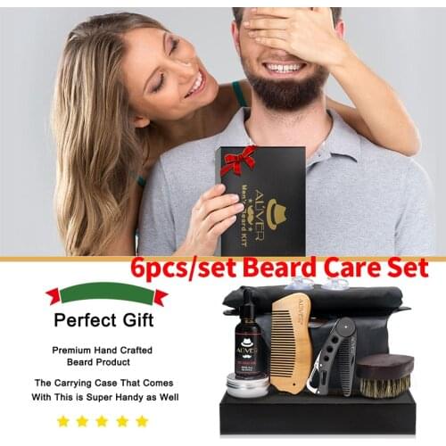 Mens Gents Beard Grooming Kit Gift Set Perfect Care For Beard Gift Organic Beard Oil Beard Balm hot sale Styling Tool Beard