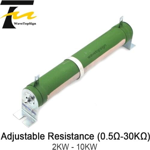 WaveTopSign High-Power Porcelain Tube Adjustable Resistance RX20 Ceramic Resistor Power 2-10KW 0.5O-30KO