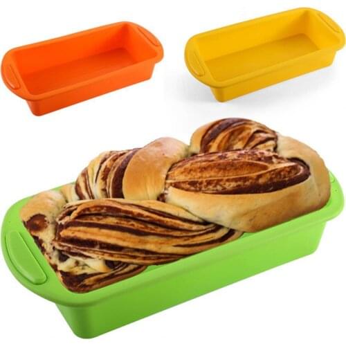 Bread Loaf Mold Eco-friendly Heat-resistant Durable Silicone Safe Soft Easy Use Colorful Tart Pie Pan Bakery Bread Baking Mold
