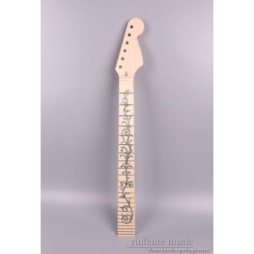 Maple Electric Guitar Neck Fretboard Truss Rod 22 fret 25.5in Vine Inlay