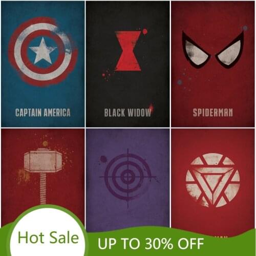 Disney Canvas Painting Marvel Champions Avengers Superhero Classic Pictures Minimal Movie Poster Wall Art Living Room Home Decor