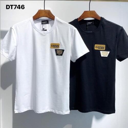 Harajuku y2k Classic Top Men Women Cotton T-shirt Letter Print Short Sleeve Collar Shirt Hip-Hop Style Dsquared2 DY746