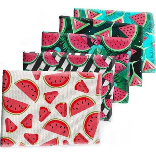 Summer Fruit Watermelon Printed Bullet Textured Liverpool Patchwork Tissue Kids home textile 50*145cm