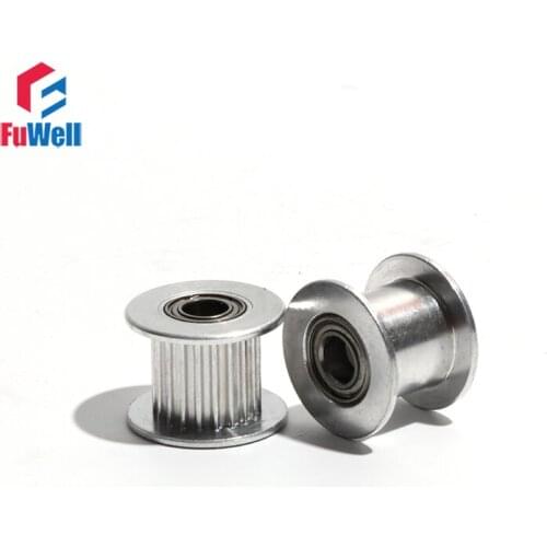 2GT-20T Idler Pulley With/Without Teeth GT2 20Teeth Idle Timing Belt Pulley 7mm/11mm Belt Width Aluminum Alloy Bearing Pulley
