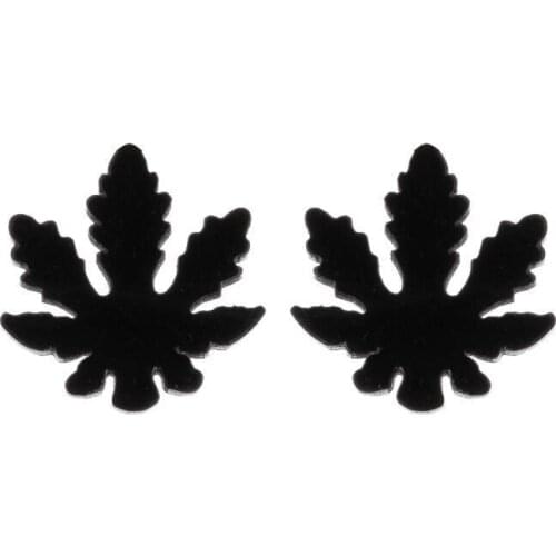 WANGAIYAO new heart-shaped earrings stainless steel simple plant leaf earrings maple leaf earrings female students