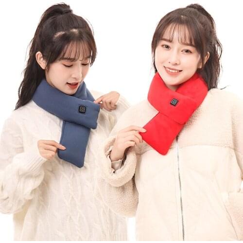 The new 2021 fleece cotton smart heating scarf USB winter heating scarf heating neck protector charging scarf for men and women