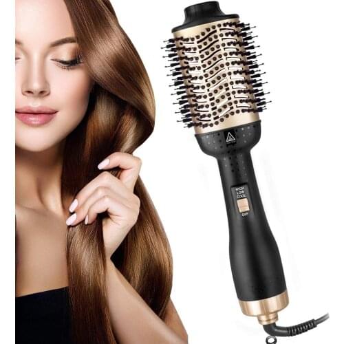 One Step Hair Dryer & Volumizer Hot Air Brush Oval Blower Salon Hot Air Paddle Styling Brush Straight Hair And Curls Salon Tool