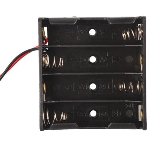 Original 4 Slot AA Battery Base 4.5V Holder With Switch Cover Battery Box Battery Case Socket Organizer Holder DIY Master Case