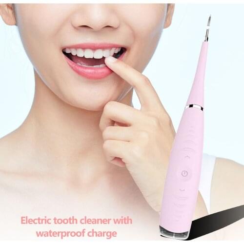 Portable Electric Dental Scaler Tooth Calculus Remover Tooth Stains Tartar Tool Dentist Whiten Teeth Health Hygiene Pink Green T