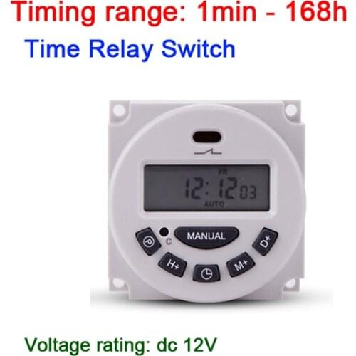 DC 12V Digital power Weekly Programmable Clock Cycle Timer Relay Switch Relay microcomputer time for lamp light Household