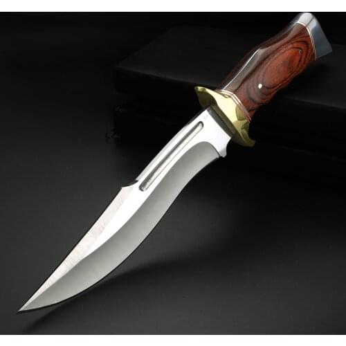 Outdoor High Hardness Straight Knife Wilderness Survival Combat Fixed Blade Knife Camping Hunting Knives with Sheath