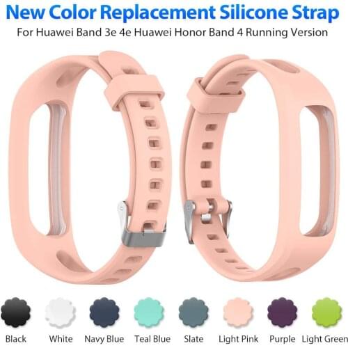 ForHuawei Band 3E & 4E Wrist Strap For Honor Band 4 Running Version Smart Wristbands Watch Accessories Soft Silicone Bracelet