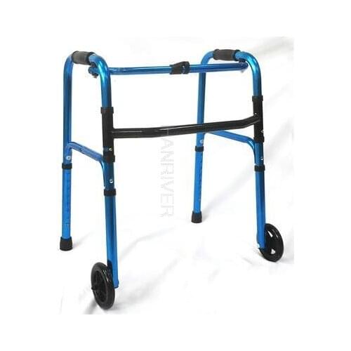 Aluminum alloy wheel folding elderly supplies auxiliary equipment folding line is children help step four feet walking stick