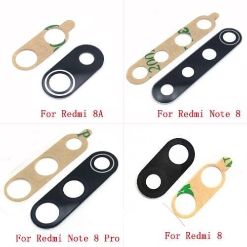 100pcs Camera Glass Lens For Xiaomi Redmi 8 8A Note 8 Pro 8t Rear Bcak Camera Glass Cover With Adhesive Sticker