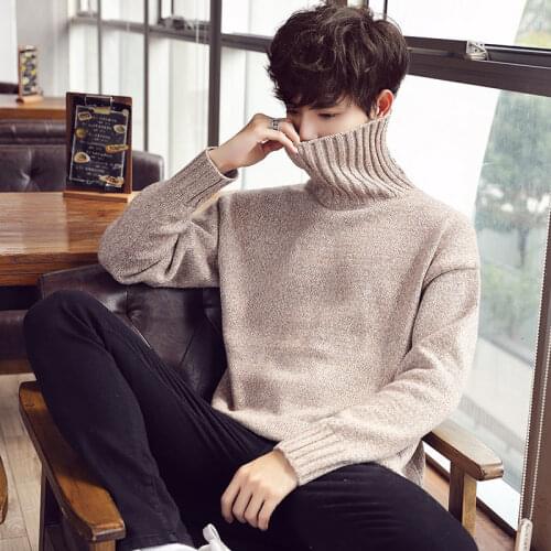 Turtleneck Casual Sweater Male Clothing Men Winter Warm Sweater Korean Streetwear Fashion Pullovers Sweater Autumn Korean