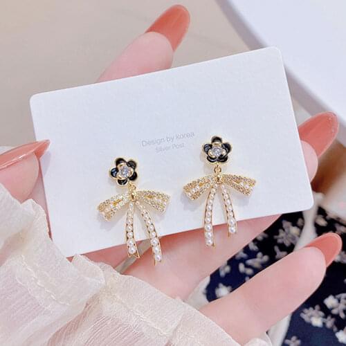 Top Quality Zircon Earrings Tassels Flower Pearl Luxury Earring Romantic Glamour Exquisite For Women Daily Accessories Pendant