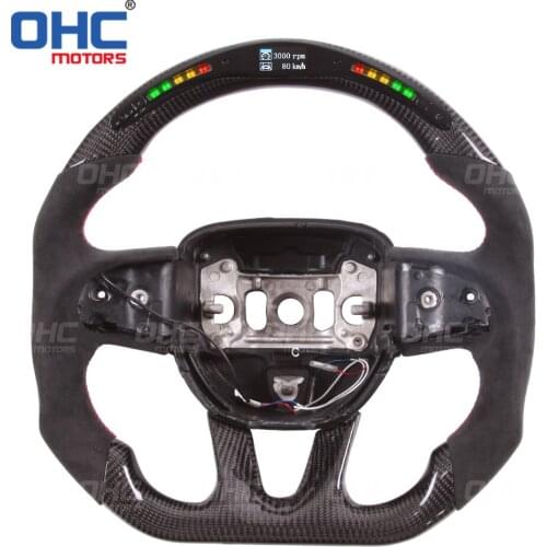 100% Real Carbon Fiber LED Performance Steering Wheel compatible for Charger Challenger Durango