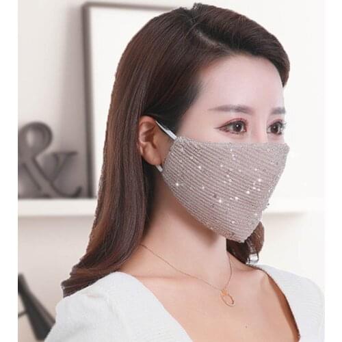 Elegant Women Dress Mask For Face Pink Gold Sequin Masks Jewelry Decoration Facial Cover Face-mask Mascsrillas Mascaras Maske