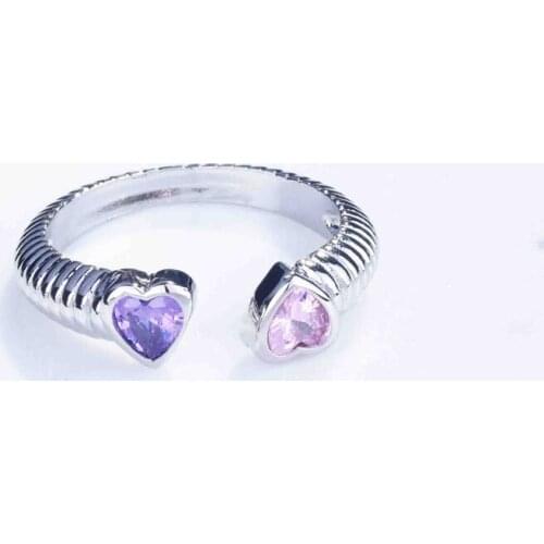 Cute Fashion Silver Color Ring For Women Jewelry Simple Charm Zircon Flower Love Heart Ring Lady Party Accessories KOFSAC