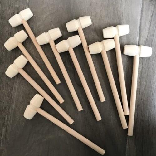 10/5 pcs wood hammer Mini Wood Mallets for Seafood Lobster Kids Toy Wholesale Balls Toy Pounder Replacement Wood Mallets