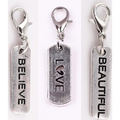 10pcs/lot Believe Beautiful Love Dangle Handmade Lobster Charms Pendant DIY for bracelet necklace