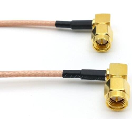 100PCS SMA right angle male to SMA right angle male Pigtail Jumper RG316 Cable