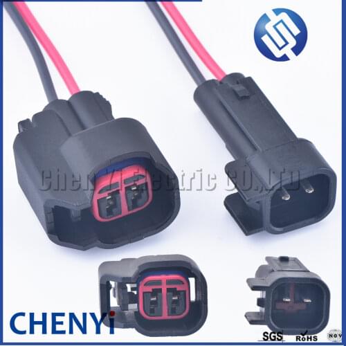 2 Pin USCAR EV6 EV14 Fuel Injector auto waterproof connector wiring Plugs Clips Pigtail Cut &splice Harness For LS2 LS3 LS7