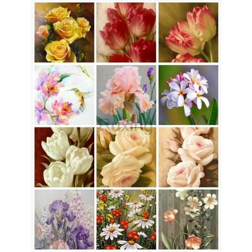 DIY Diamond Painting Diamond Embroidery Long picture,fresh flowers Cross Stitch Square Drill Mosaic Decor Paintings Needlework5D